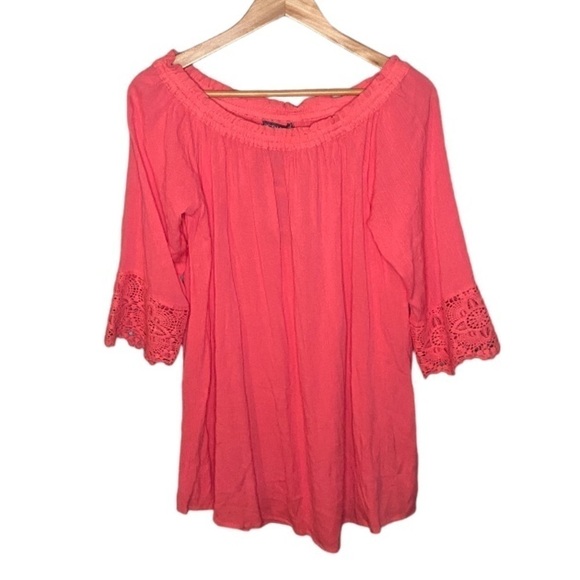 NWT Nordstrom x Chelsea & Theodore Gauze Summer Top - Calypso Coral - Picture 2 of 7